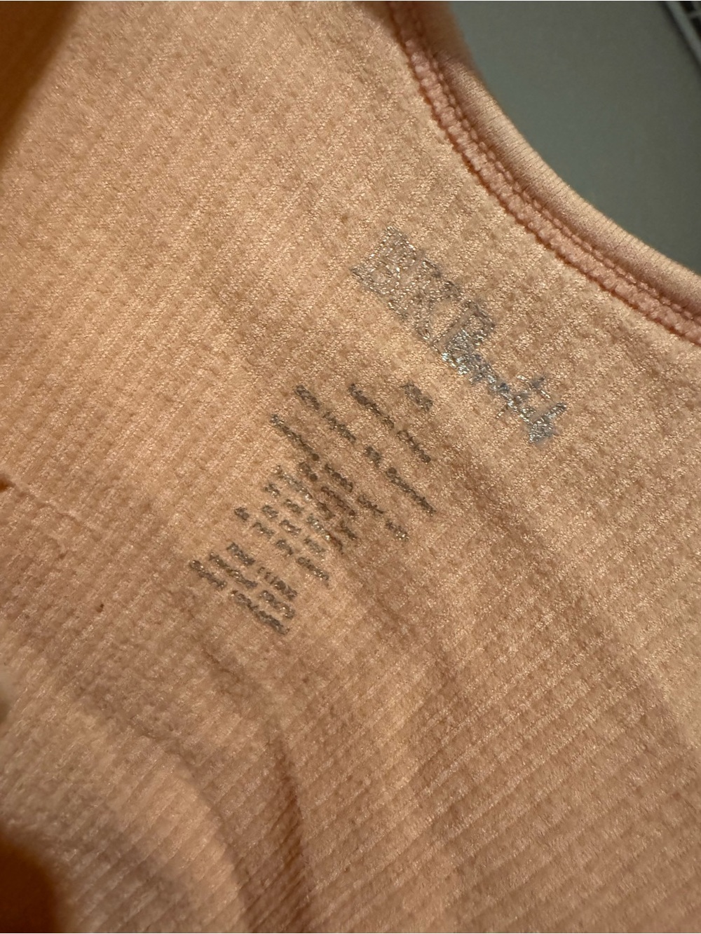 BKE Peach Ribbed Cropped Tank - Picture 3 of 3